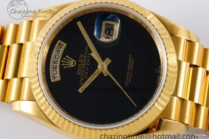 MiroTime 0321 NewStyle Day Date 36 YG RAF Best Edition Black No Marker on YG Bracelet A 2019